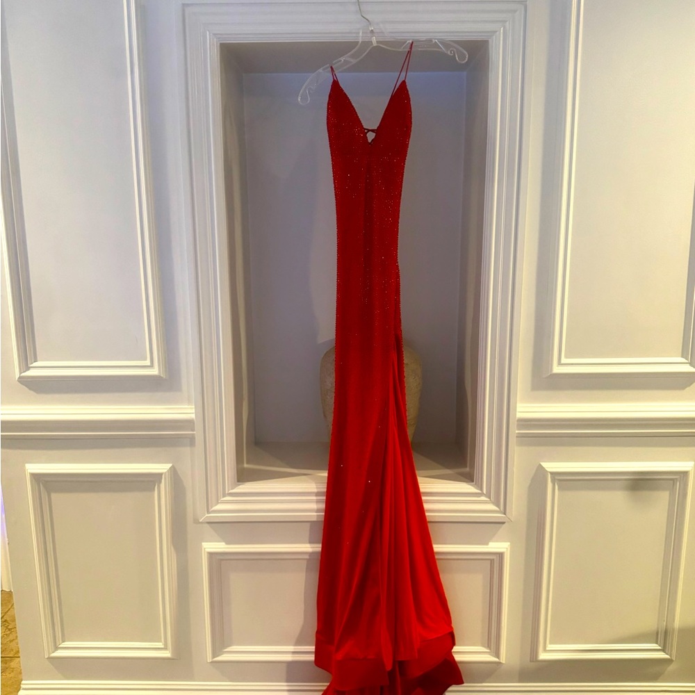 NEW -Allie B Dress FE3310 Size 8 Red Sequin Formal Mermaid Gown Party Prom
